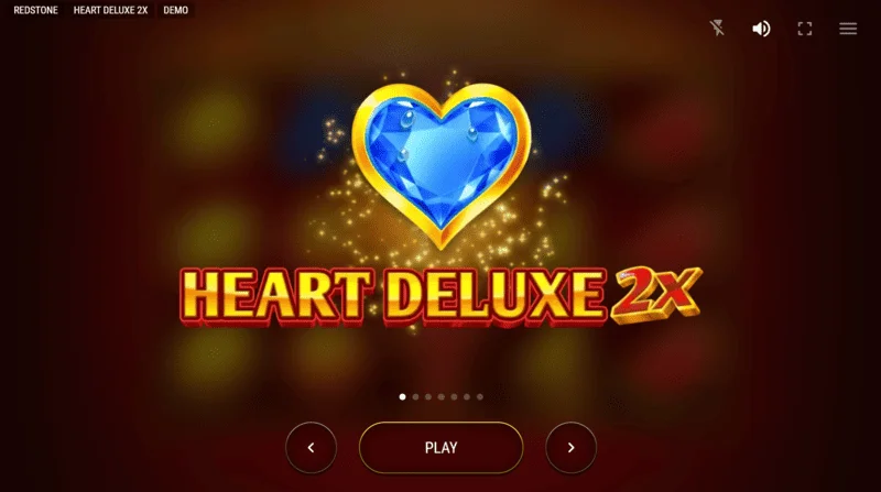 Heart Deluxe 2x – glavni meni in začetni zaslon igralnega avtomata